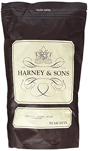 Harney & Sons Vanilla Comoro Tea - Decaffeinated and High Quality, Great Present Idea - Bag of 50 Sachets