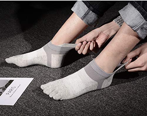 Image of Men Toe Socks No Show Low Cut Athletic Wicking Cotton 5 Finger Split Toe 6 Pack