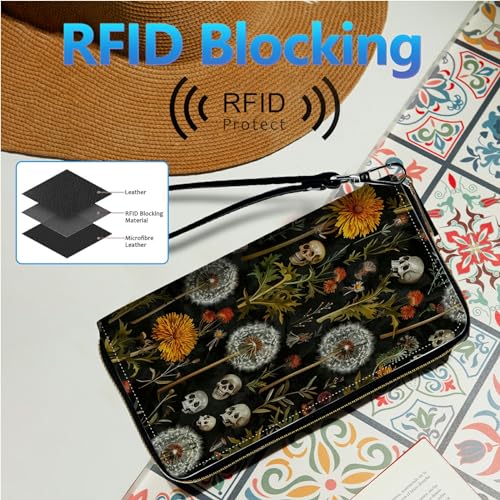 Image of Womens Wallet PU Leather Wristlet Wallets for Women, Large Capacity Lady Fashion Wallet Card Holder Zipper Wallet