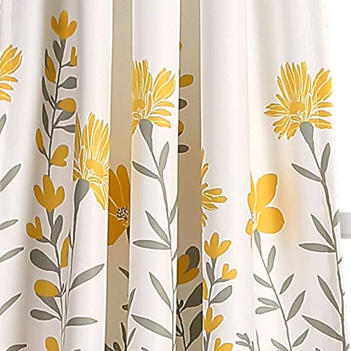 Lush Decor Aprile Room Darkening Curtains Floral Leaf Design Window Panel Drapes Set for Living Dining, Bedroom (Pair) - Image 3