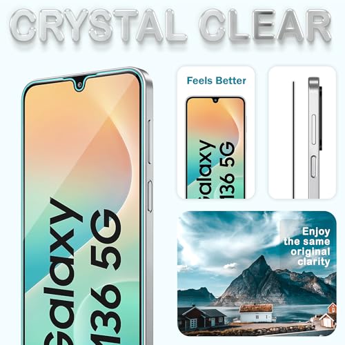 Image of FIRST MART Tempered Glass Screen Protector for Samsung Galaxy M36 / Samsung F36 - Full-Glue Screen Guard, 3D Edge to Edge, HD Clear, Bubble-Free, Case-Friendly, Black, Pack of 2