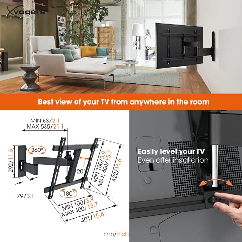 Vogel's Wall 3245 Full-Motion Tv Wall Mount For 32-55 Inch Tvs | Max. 44 Lbs (20 Kg) | Swivels Up To 180º | Tiltable | Tv Wall Mount | Max. Vesa 400X400 | Universal Compatibility #TOP5