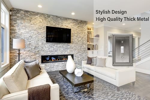 Image of Henne Bery Sunken Pearls Heavy Duty Decorative Wall Plate Switch Plate Outlet Cover (Single Toggle, 2 Pack, Heirloom Silver)