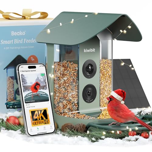 Beako™ Smart Bird Feeder with 4K Camera Solar Powered for Outdoors - UHD Live Stream for...