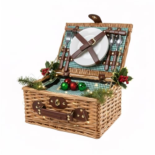 Cestino da Picnic in vimini per 2 persone con scompartimento...