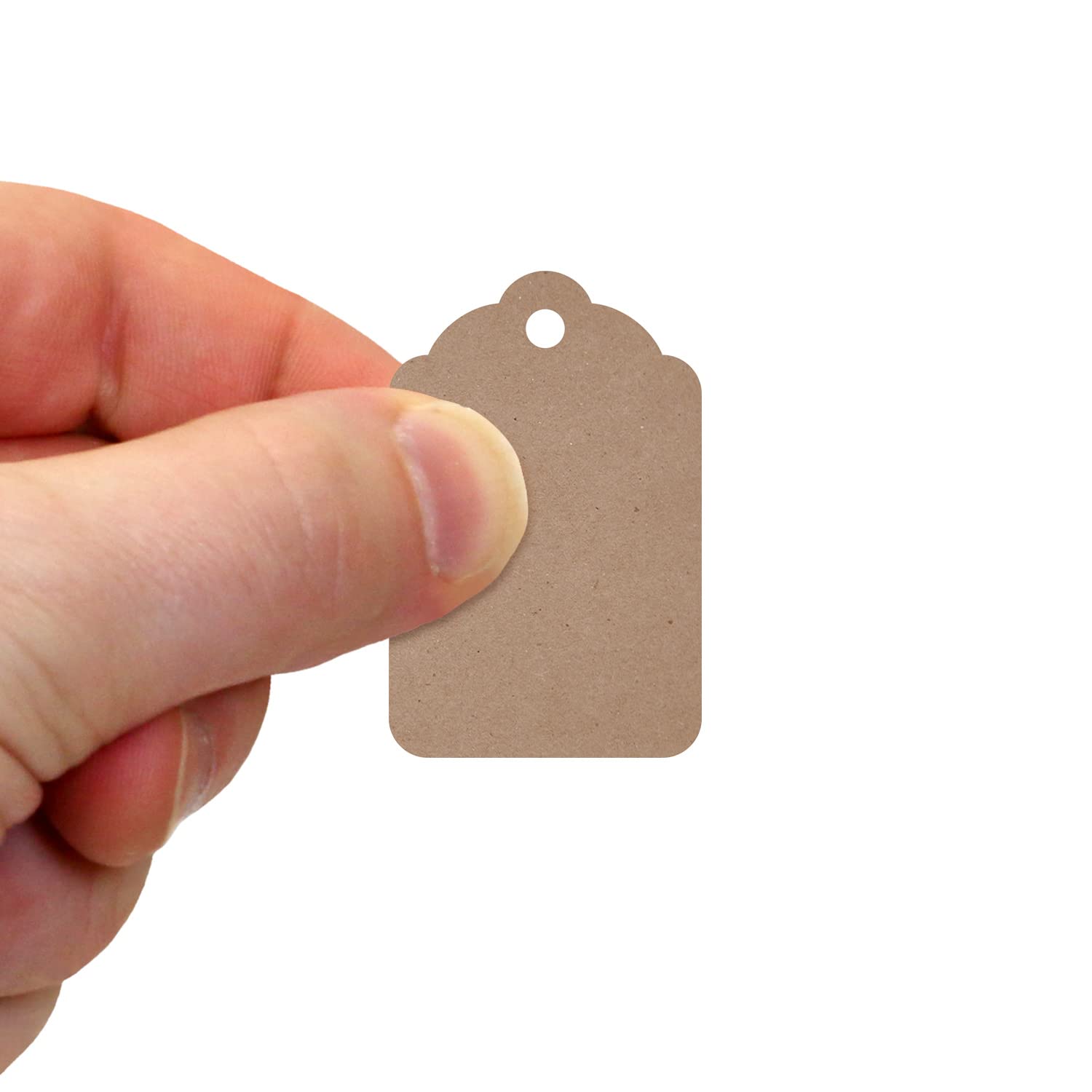 SmartSign Kraft-Geschenkanhänger – 1000 Stück, 4,4 x 2,9 cm, Größe 5, umweltfreundlich, blanko Merchandise-Anhänger, 11 pt recyceltes Kraftpapieranhänger für Weihnachten/Markierung/Kleidung/Preis