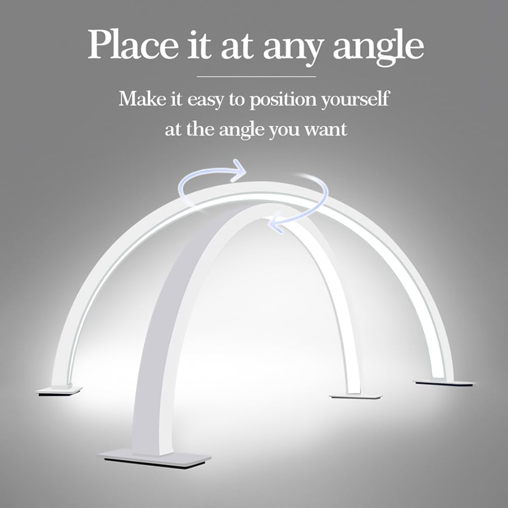 Andoer Lampada Da Tavolo A Led Da 56 Cm/22 Pollici A Forma Di Mezzaluna Luce Video Led Dimmerabile Regolabile Per La Lettura Streaming Live Registrazione Video Vlogging Manicure Salone Di Bellezza