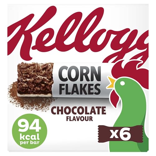 Kellogg's Corn Flakes | Barritas de Cereales con Chocolate | Fuente de Calcio y Vitamina D | Pack de 6 x 24gBarritas Corn Flakes Chocolate