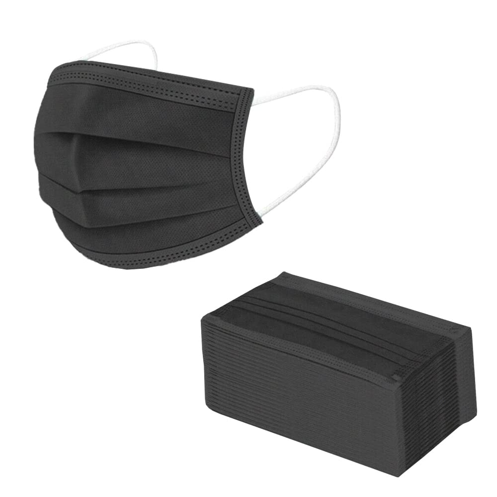 100 x Disposable Face Masks | 3-Layer Breathable Face Mask with Extra Strong Elastic Ear loops | Flexible & Comfortable | Face Mask for Men & Women