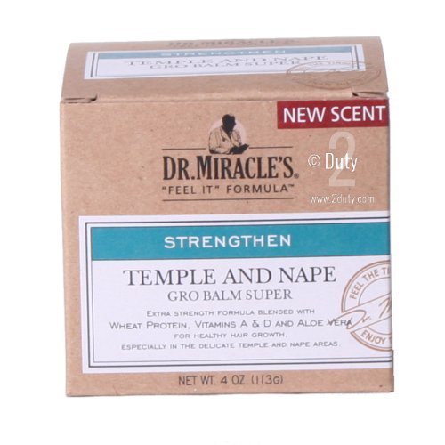 Dr. Miracle's Strengthen Temple & Nape Gro Balm Super Strength, 4 oz by Dr. Miracle's