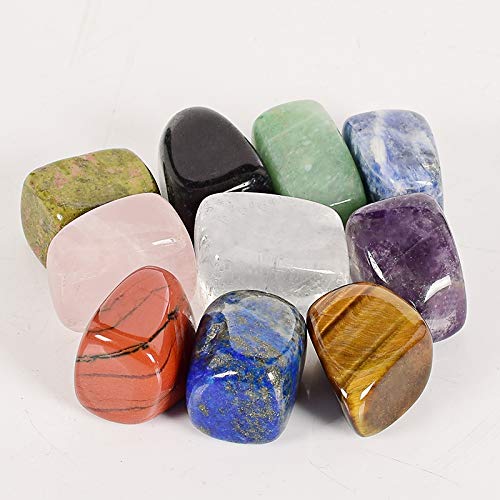 Samgems10 Pieces/Box Big Size Natural Chakra Tumbled Stone Gemstone Rock Mineral Crystal Polish Healing Meditation for feng Shui Decor