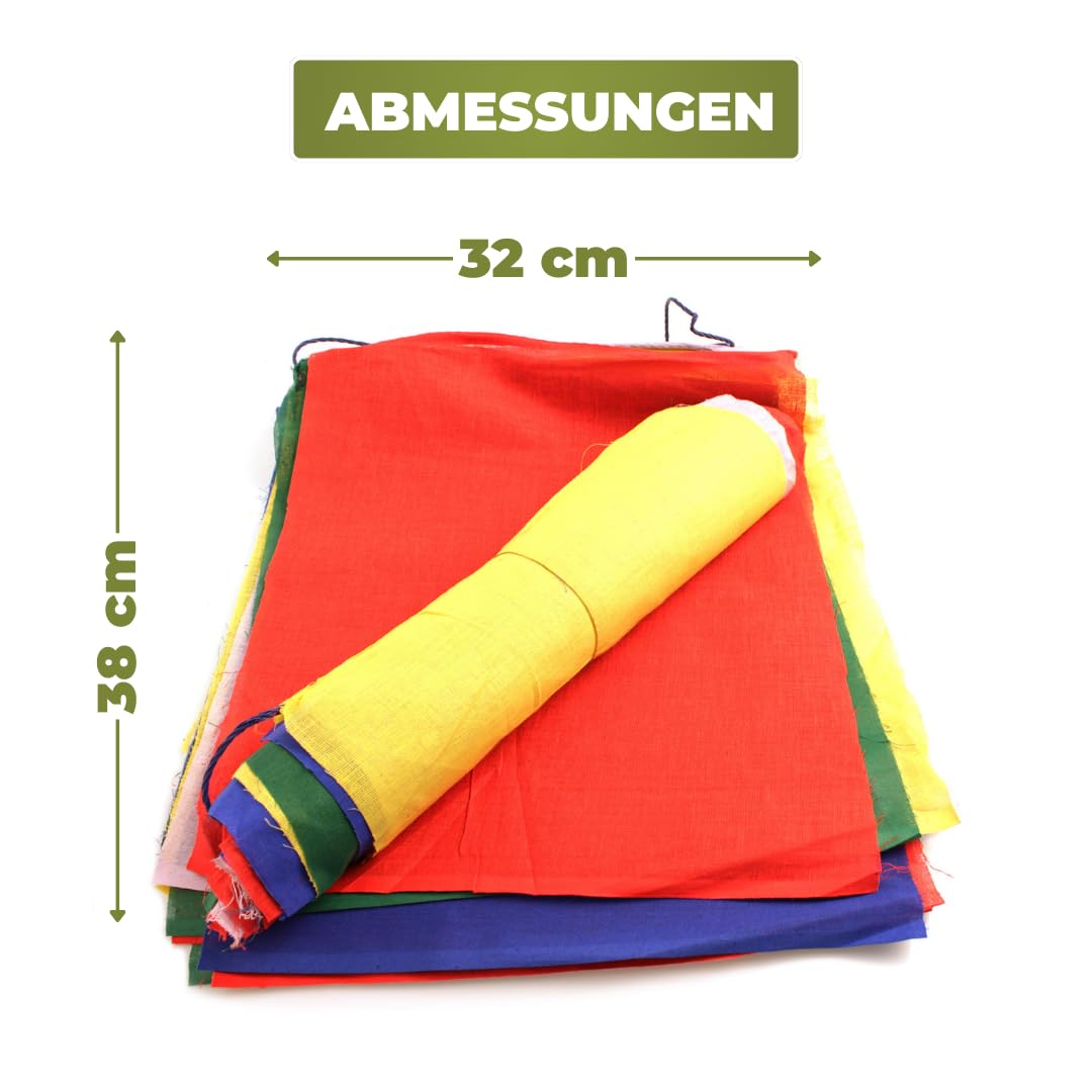 Wunschfahnen traditionell - 12,00 Meter | 35 Fähnchen (je 32x38cm) | 100% Baumwolle | Stoff Wimpelkette outdoor | Fahne Garten…