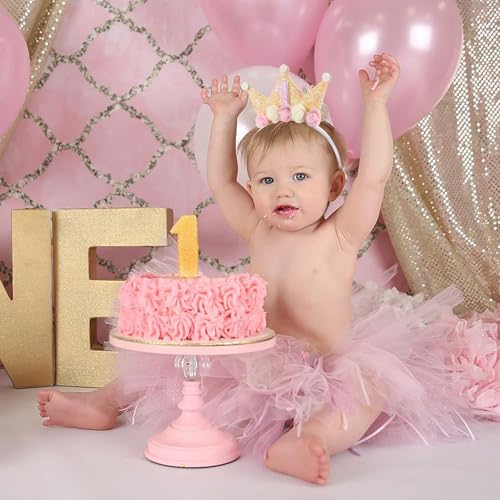Canitor First Birthday Hat Sweet One Party Decorations 1st Birthday Girl Headband Crown Tiara for 1 Year Old Girl Gifts2