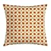 ABAKUHAUS Geometryczna poszewka na poduszkę dekoracyjną, połączona pogrubiona geometryczna kształty lat 70. vintage minimalistyczny wzór boho design, dekoracyjna kwadratowa poszewka na poduszkę, 40 x 40 cm, pomarańczowy kremowy