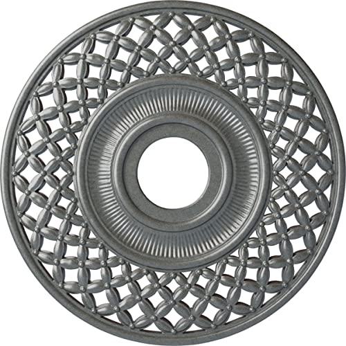 Ekena Millwork CM22RBPLS 22 OD x 4 3/4 ID x 1 P Robin Ceiling Medallion (fits Canopies up to 6 1/4), Hand-Painted, Platinum