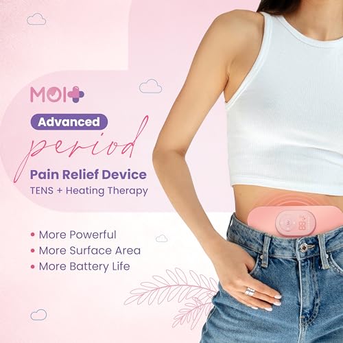 Image of UltraCare PRO MOI Plus Advanced Period Pain Relief Device - TENS + Heating Combination - Large Surface area - Adaptable to Pelvic, Calf, Thighs, Shoulder & Neck - Safe & Easy to Use - 2 yrs Warranty