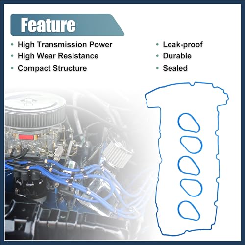 Image of Valve Cover Gasket Seal Set Kit with Grommets VS50462 for Chevrolet Colorado for GMC Canyon for Hummer H3 for Isuzu 15-10735-01 VS50703R Stylish Design
