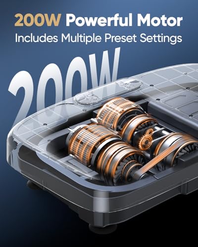 Vibration Plate Exercise Machine Vibration for Lymphatic Drainage Fitness Equipment for Strength Toning Premium Home Workout Equipment with 1-200 Speed Settings for Fitness Gold