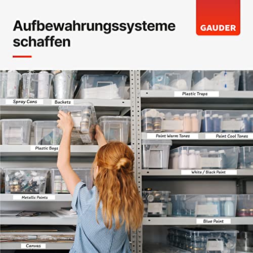 GAUDER Beschreibbare Magnetstreifen | Magnetstreifen zum Beschriften | Weiß (25 mm x 5 m)