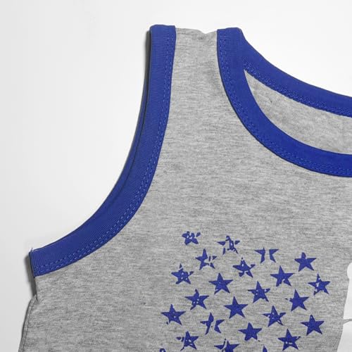 Image of 4th of July Tank for Boy Girl American Flag Shirts Kids Patriotic Outfit Independence Day Sleeveless Tops 2-7T