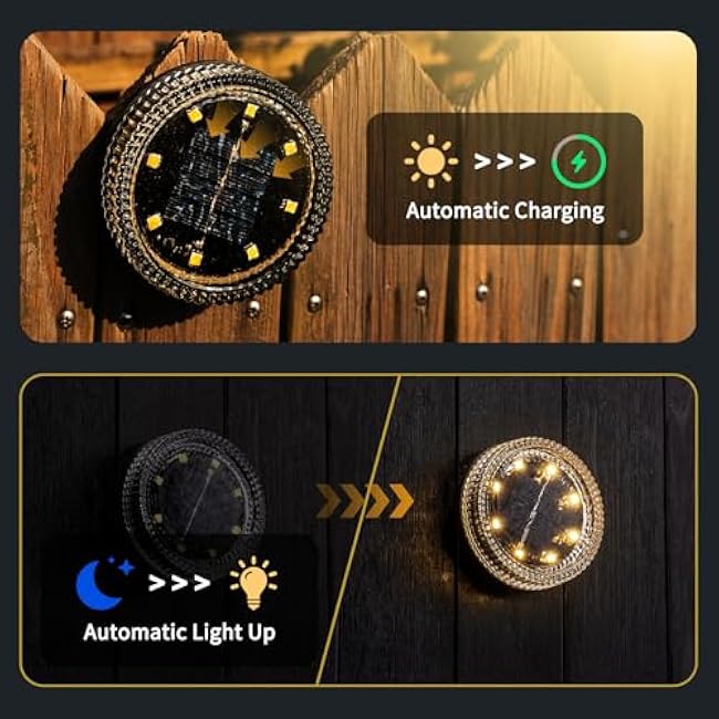 Glass Solar Step Lights with Wave Style, Modular-Design Waterproof Outdoor Fence Lights for Stairs Step Yard Patio Garden Wall Pathway, Decorative Patio Table Lighting, Warm White (2 Pack)