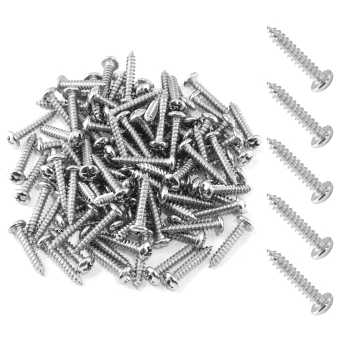 100 piezas Tornillos Autorroscantes de acero inoxidable #6 x 3/4 con cabeza Pan y punta autorroscante miniatura 2