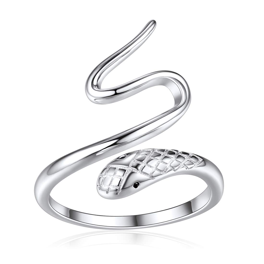 ChicSilver Vintage Punk Rock Snake Ring 925 Sterling Silver Ring Retro Gothic Animal Finger Rings Statement Jewelry Gift