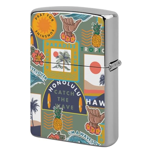 ライターケース ZIPPO/ジッポー兼用ケース 夏 トロピカルハワイアン ジッポライターカバー 互換性のある 軽量 おしゃれ 両面プリント メンズ レディース 贈り物