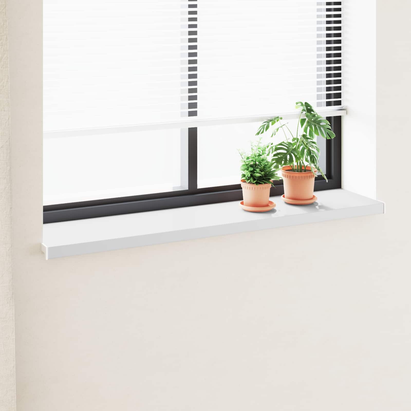 vidaXL Appui de fenêtre Blanc 140 x 30 x 4,5 cm PVC
