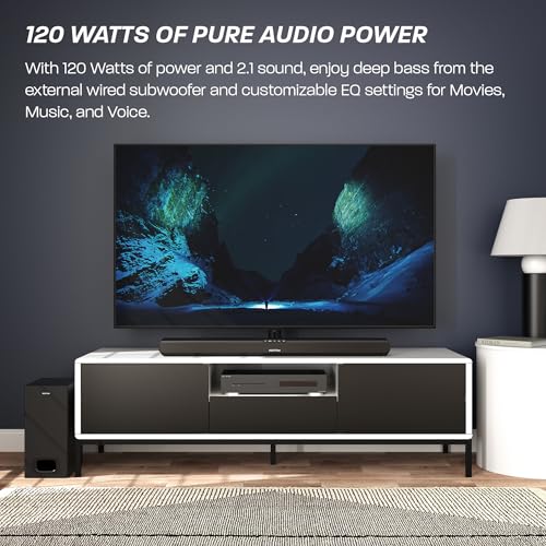 AZATOM Soundbar 2.1 with External Subwoofer | 120W Surround Sound | Bluetooth, HDMI ARC, Optical, AUX, Remote Control | Home Theatre Audio System for 4K TVs & Movies Studio Premier SP1000X - Image 3