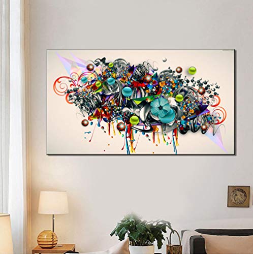 Peinture décorative abstraite peinte à la main, tableau fleur moderne sur toile