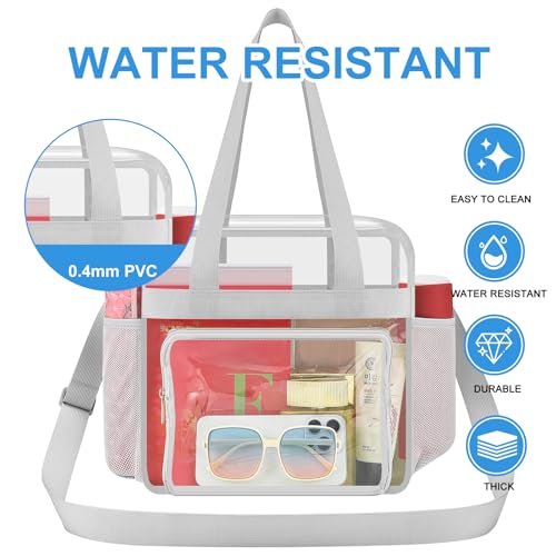 Image of Busiuw Clear Bag for Stadium Events, Stadium Approved 12x12x6 Clear Tote Bag for Sport Fan, Work Concert Travel