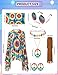 Drofe 70s Outfits for Women,Hippie Clothes for Women Accessories Set,Tie Dye Poncho,Flower Crowns,Sunglasses