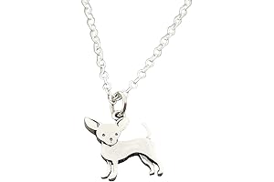 Sterling Silver Chihuahua Dog Charm Necklace - Small Hypoallergenic Jewelry Gift
