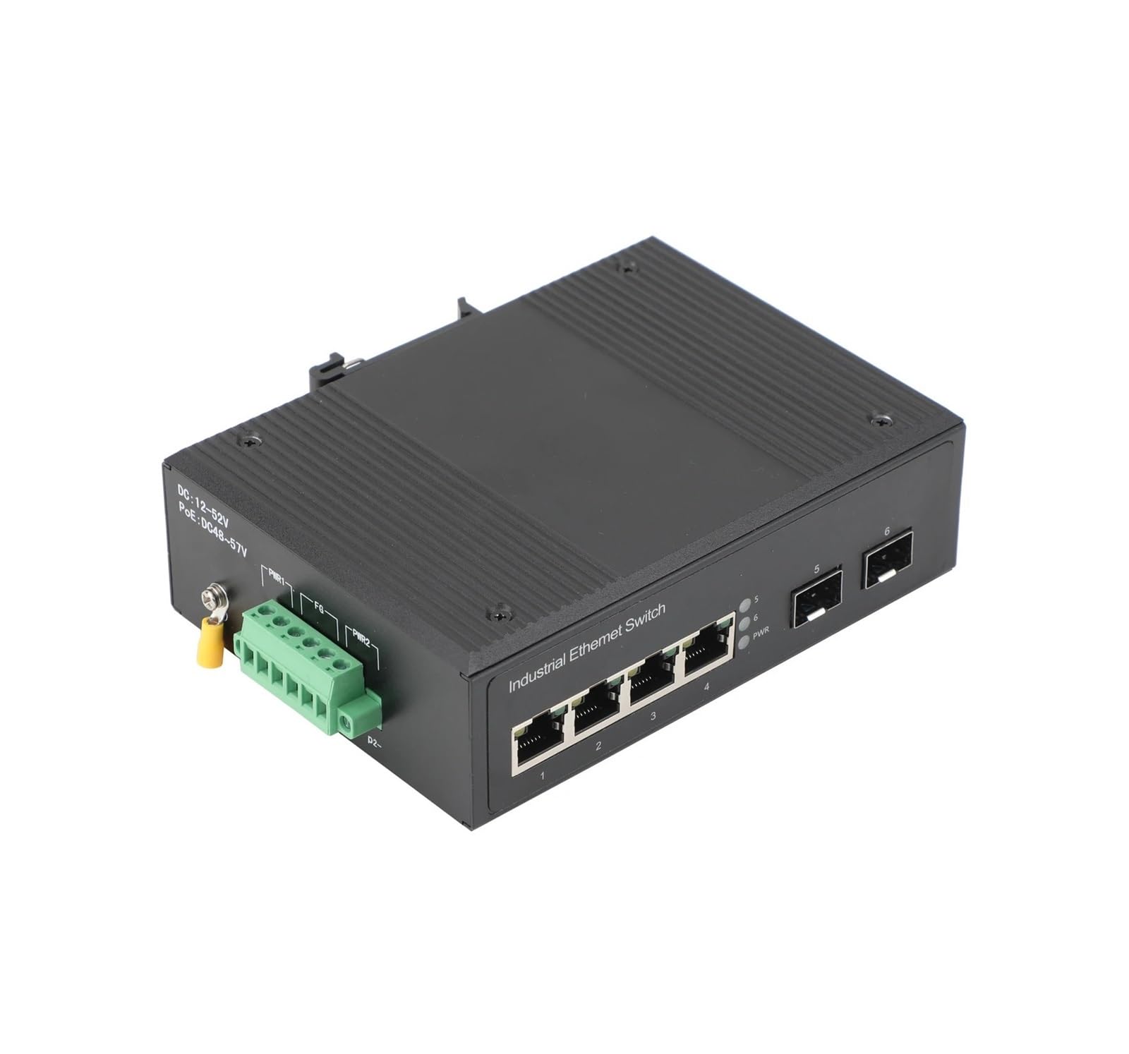 Convertisseur de média industriel SFP avec 4 ports PoE Gigabit Ethernet