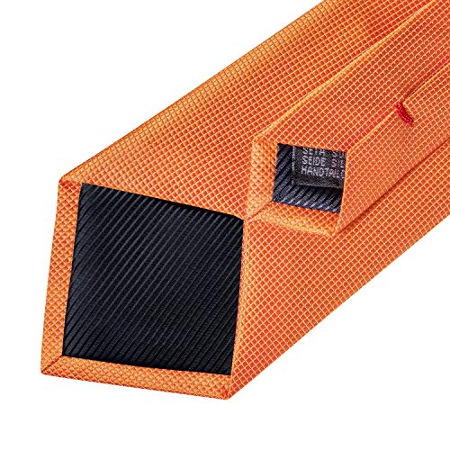 Image of DiBanGu Mens Solid Color Tie and Pocket Square Set Woven Silk Plain Necktie & Handkerchief for Men Wedding Party Formal