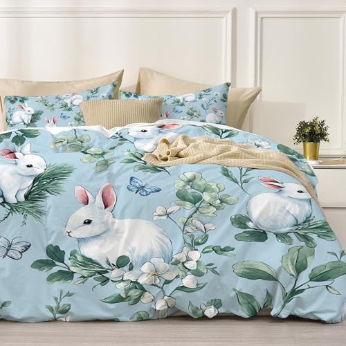 Housse de couette lapin 200x200 pour une chambre nature et cosy
