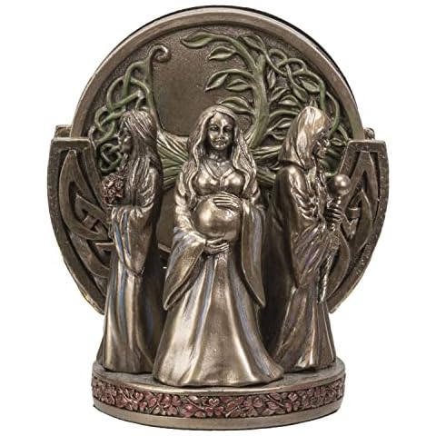 Summit Collection Sacred Moon Mother Maiden Crone Triple Goddesses Tree of Life Coasters Set 4 Pc Holder Wiccan Decor Cover