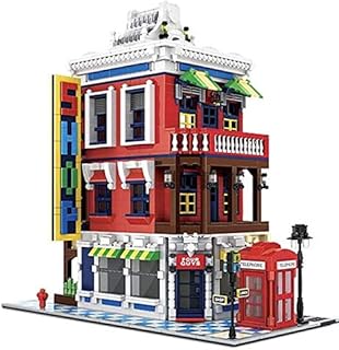 General Jim's Corner Store Modular Building Blocks Bricks Set with 2332 Piece Streetview Creator City Modular Building Blocks City Streets Building Block Set - Toys for Teens and Adults