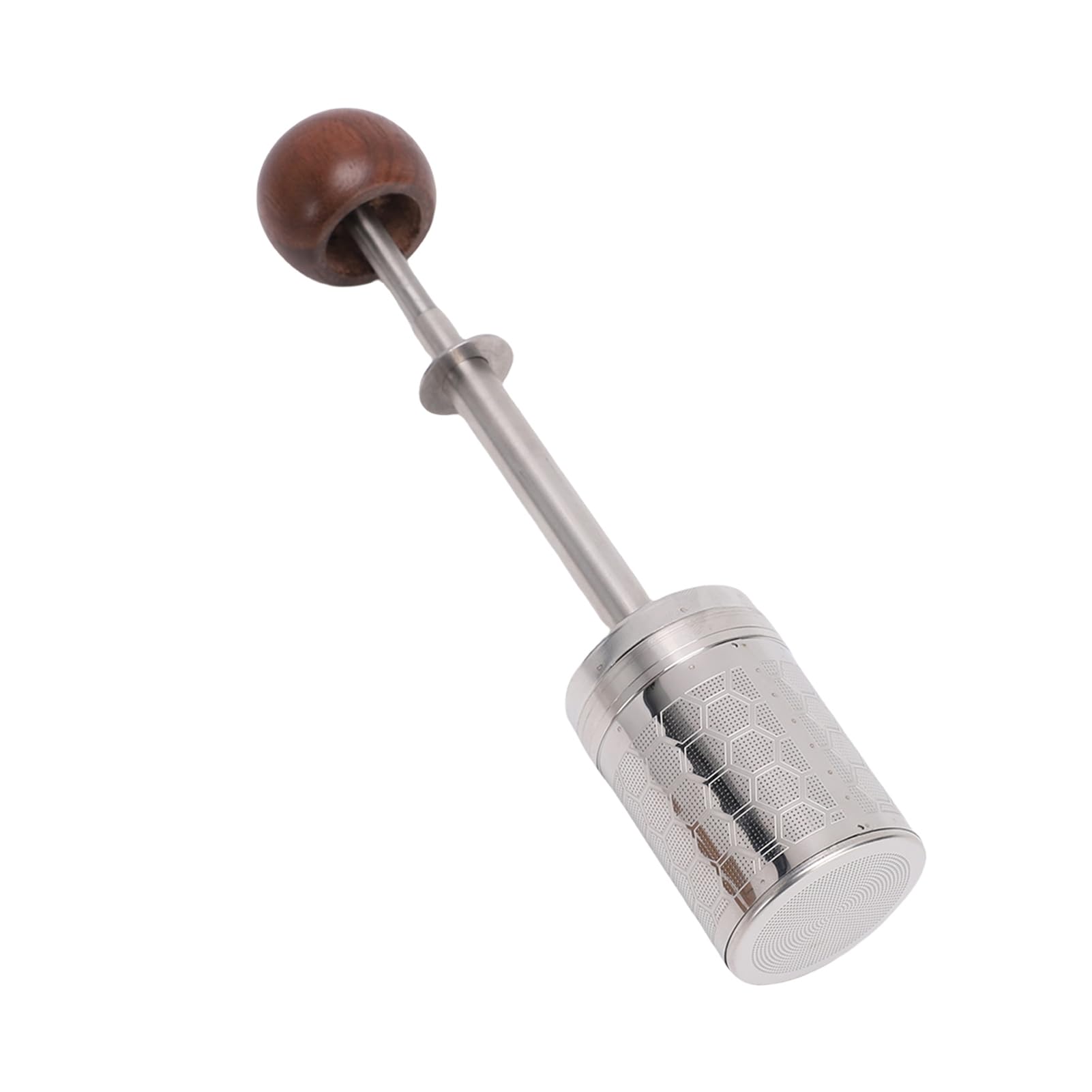 Filtre à café, Tige d'infusion Brevetée à Ressort, Extraction de Saveur Riche, Passoire à café Réutilisable sans Papier avec Poignée en Bois de Noyer pour Tasse, Tasse, Théière