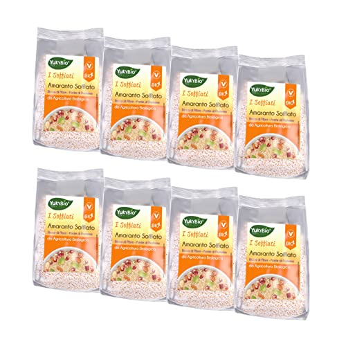 YukyBio, 'I Soffiati' - Amaranto Órganico Inflado, Fuente de Fibras y de Proteínass, Ideales Para Desayunar y Merendar, 100% Made in Italy, 8X125 g Cover
