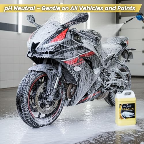 Image of CAR SAAZ Foam X Car & Bike Wash Foam Shampoo 5L | High-Foam Car Shampoo for Deep Cleaning | pH Neutral, Thick Suds, High Efficiency | Long-Lasting Shine, Streak-Free Finish