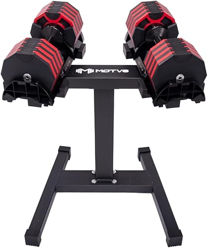 Miniatura 6 de Decabell 580 - Mancuernas ajustables Motv8 Decabell de 580, 5 libras - 80 libras, mancuernas ajustables estilo Nuobell para hombres y mujeres, Fire