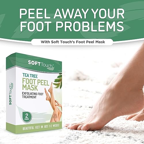Soft-Touch-Foot-Peel-Mask-Pack-of-2-Feet-Peeling-Masks-for-Dry-Cracked-Heels-Calluses-Exfoliating-Foot-Mask-for-Baby-Soft-Skin-Tea-Tree Soft Touch Foot Peel Mask - Pack of 2 Feet Peeling Masks for Dry, Cracked Heels & Calluses - Exfoliating Foot Mask for Baby Soft Skin, Tea Tree - Image 3
