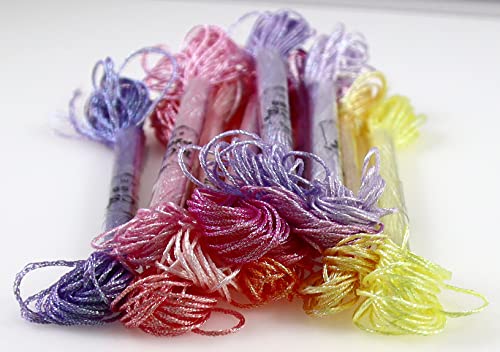 Image of KCS 6-Strand Cross Stitch Metallic Variegated Pearl Shiny Embroidery Floss (12 Skeins # 2)