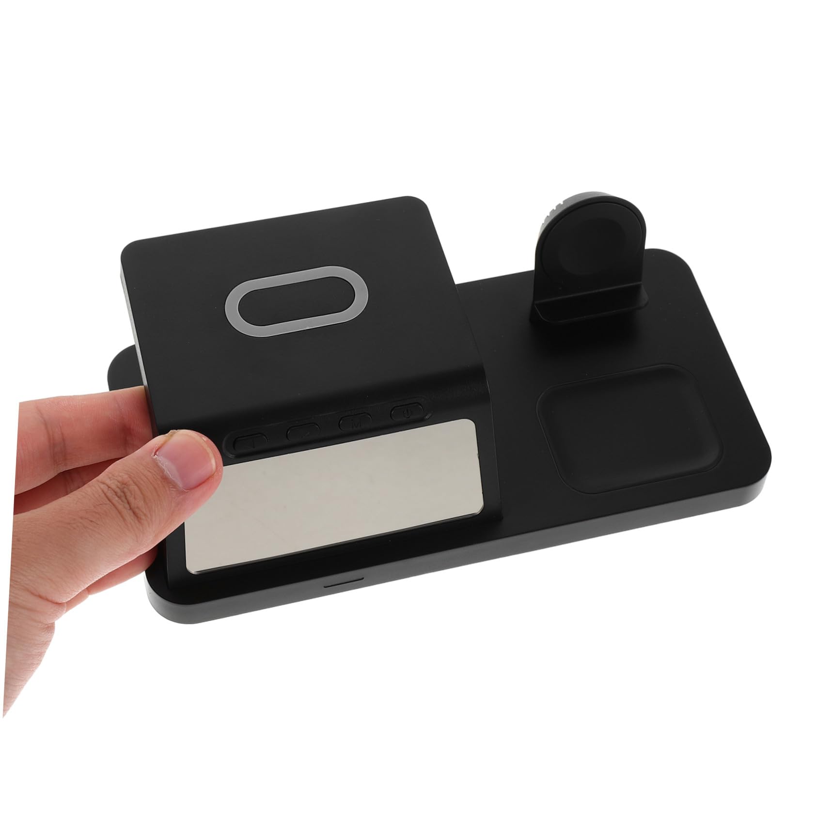 Tofficu 15w Caricabatterie Wireless Per Cellulari Stazione Di Ricarica Per Orologio Dock Di Ricarica Portatile Per Comodino Dock Wireless Da Scrivania Da Viaggio