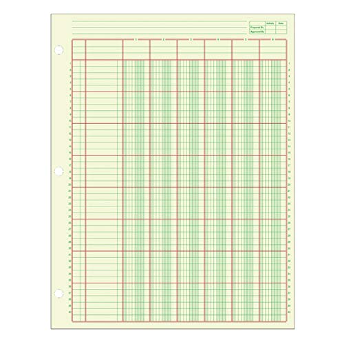 Adams Analysis Pad, 8 1/2" X 11", 100 Pages (50 Sheets), 6 Columns, Green #TOP27