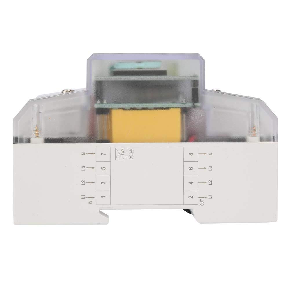 Medidor de energía eléctrica, medidor trifásico 4P KWh 220/380V 5-80A Medidor de energía eléctrica digital de consumo de energía con LCD (9999999.1KWh)