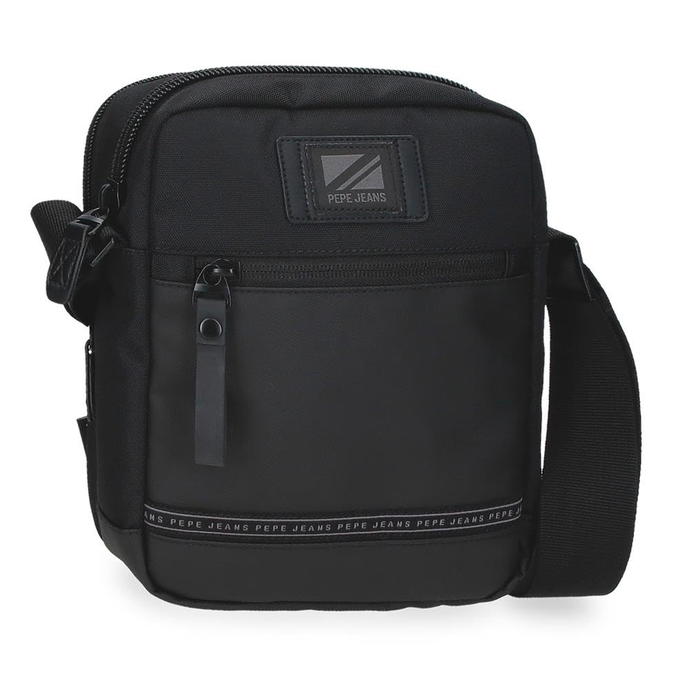 Pepe Jeans Stratford, Backpacks and Shoulder Bags Different Sizes, Polyester, by Joumma Bags, Black, One Size, Double Shoulder Bag