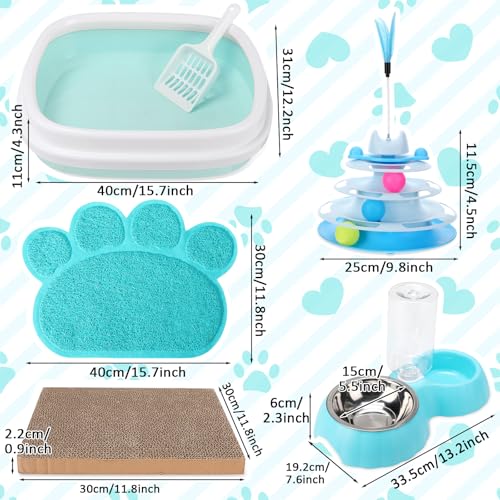 Kit de inicio para gatitos con caja sanitaria azul y accesorios miniatura 2
